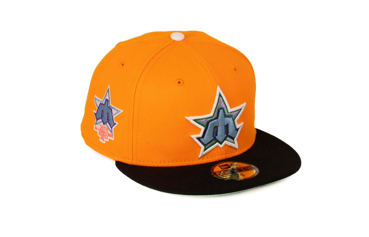 Florida Marlins New Era Custom Orange Side Patch 59FIFTY Fitted Hat, 7 3/8 / Orange