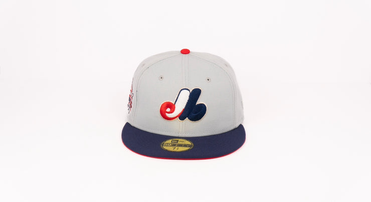 New Era 59Fifty Montreal Expos 1995 All Star Game "G.O.A.T. Pack" Fitted Hat Snow Grey/Light Navy/Red/Metallic Silver