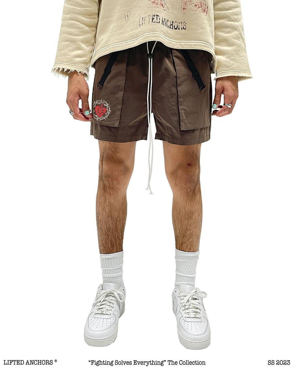 Lifted Anchors "Lifted" Essential Cargo Shorts in Earth Tones - Men's Apparel