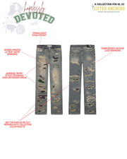 Lifted Anchors Deteriorate - Colored Patch Basic Boro Denim