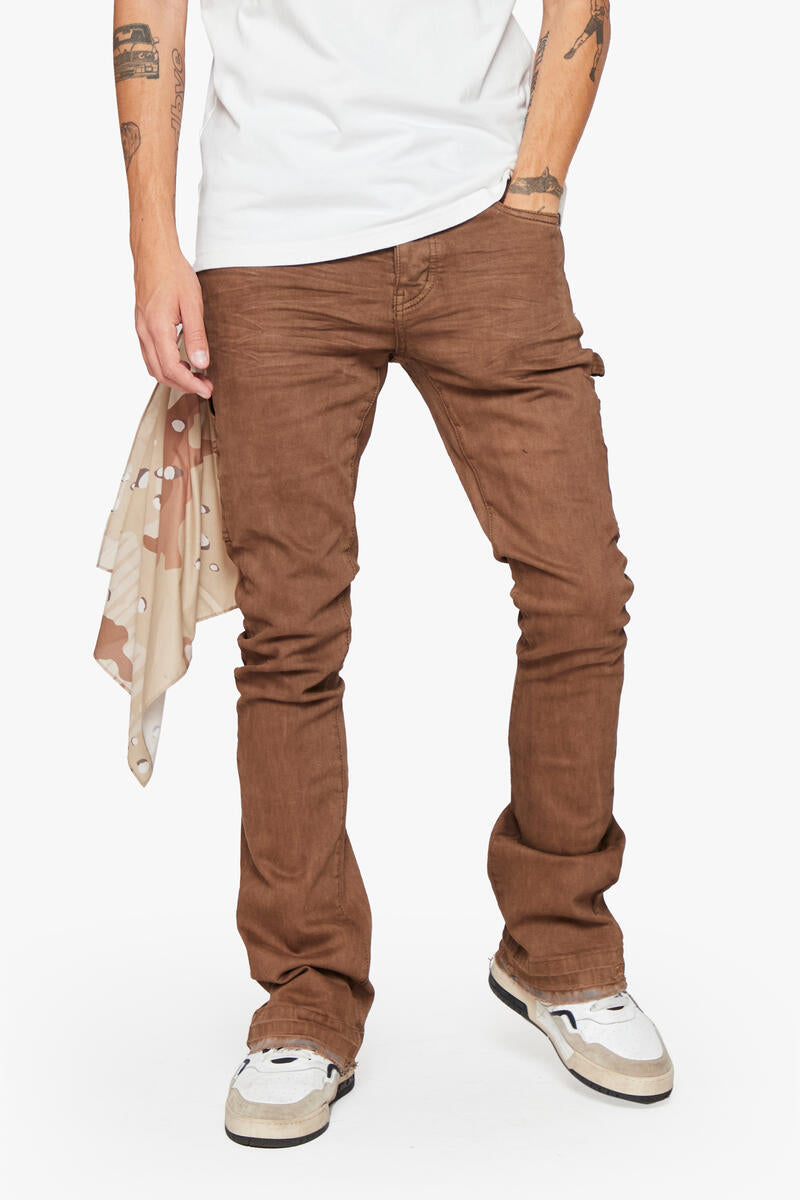 6th NBRHD 6th NBRHD "Tradition" Denim Stacked Jeans in Earth Tones - Jeans - View 3