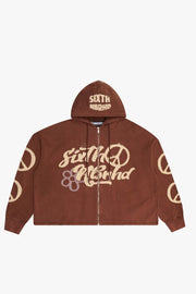 6th NBRHD "Spirit" Cropped Zip-Up Hoodie