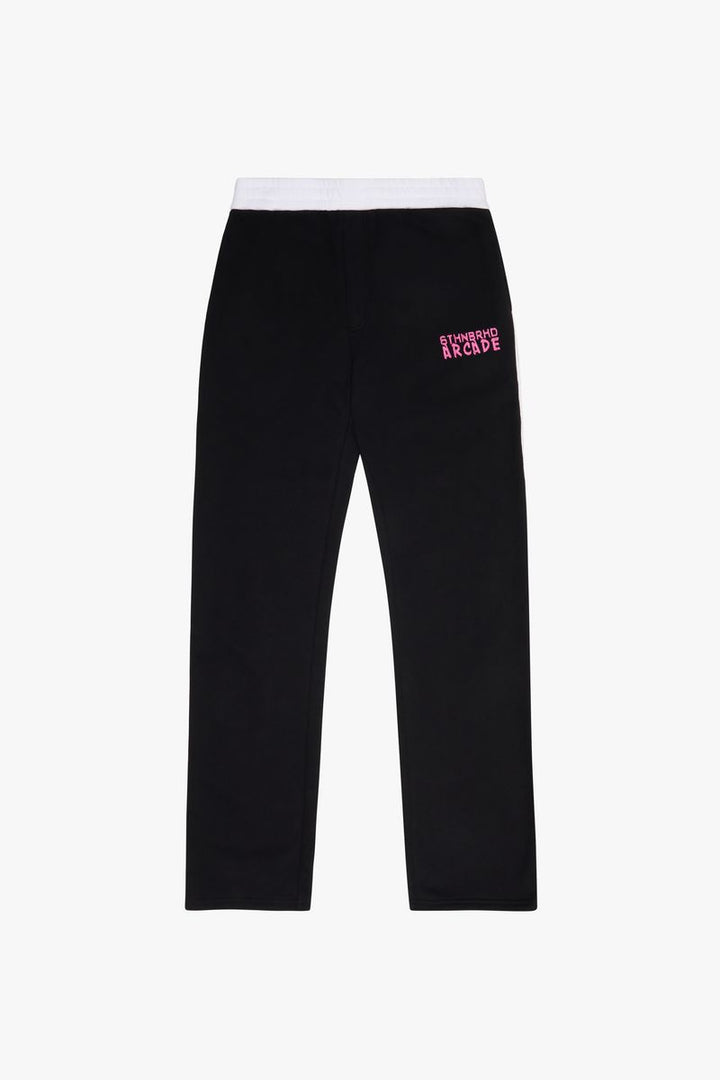 6th NBRHD 6th NBRHD "Joystick" Relaxed Fit Fleece Pants in Black - Men&