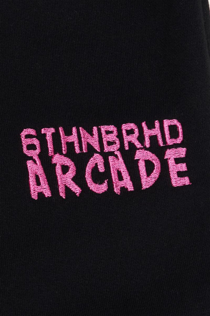 6th NBRHD 6th NBRHD "Joystick" Relaxed Fit Fleece Pants in Black - Men&