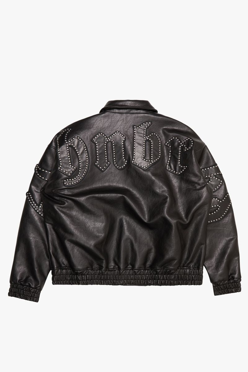 6th NBRHD 6th NBRHD "Star Studded" Leather Jacket in Black - Men's Apparel - View 2
