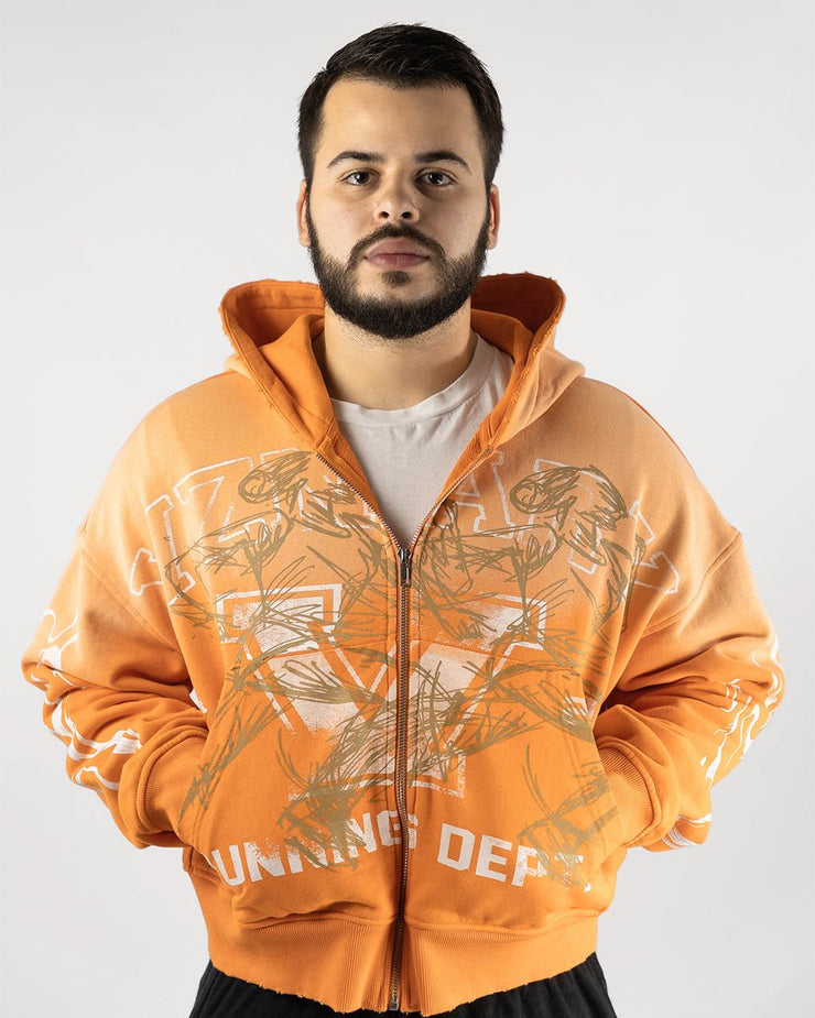 Visionary Club Orange Cream Boxy Oversized Zip Up Jacket