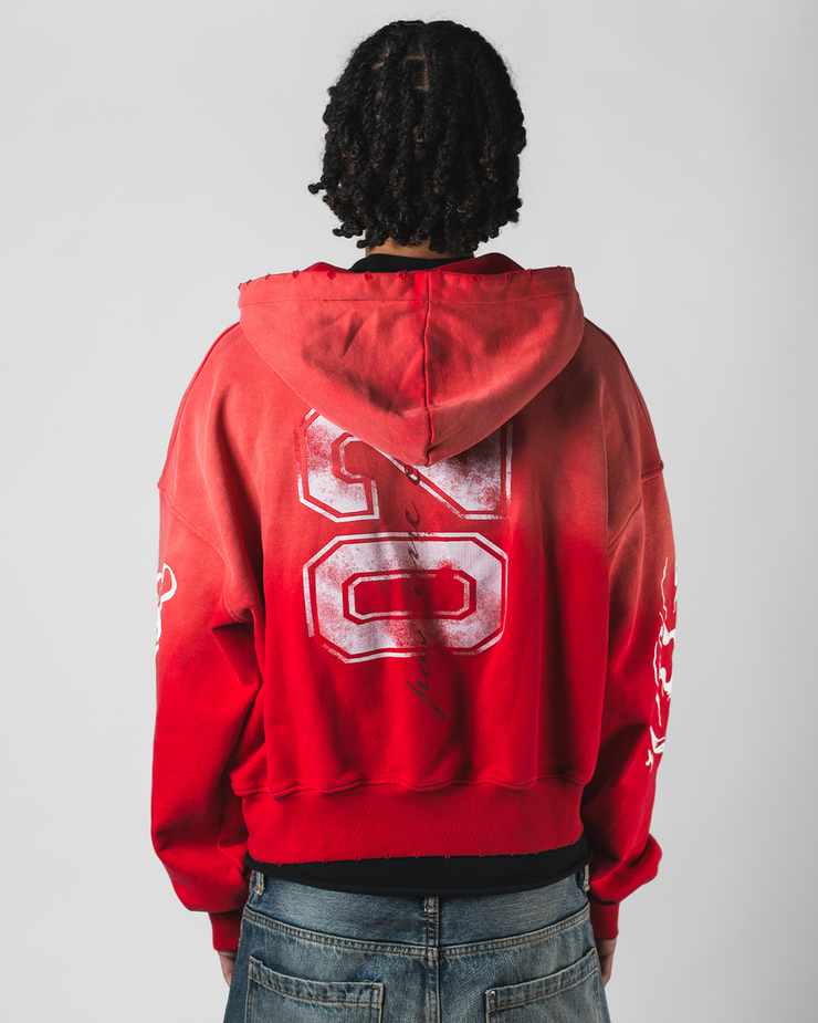 Visionary Club Red Rush Boxy Oversized Zip Up Jacket