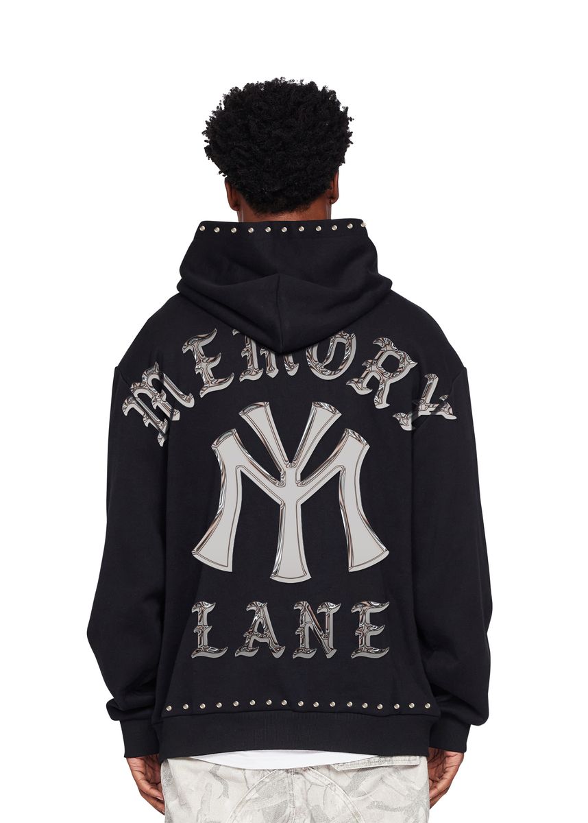 Memory Lane M Shield Studded Crop Hoodie