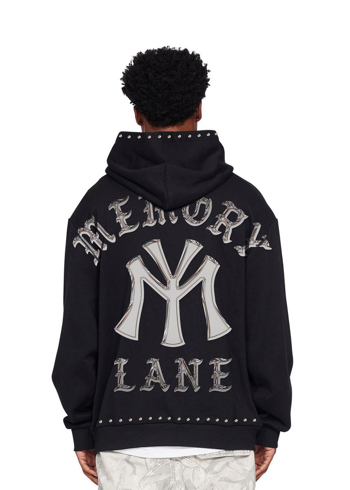 Memory Lane M Shield Studded Crop Hoodie