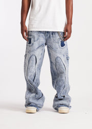 Embellish Sunwave Baggy Denim Jean