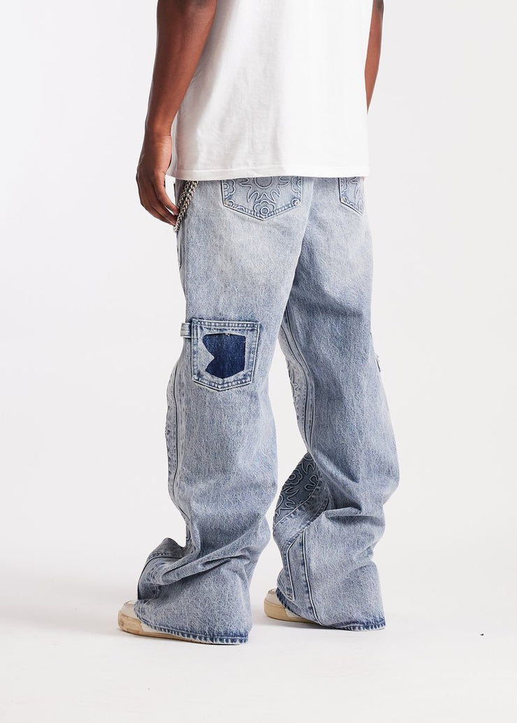 Embellish Sunwave Baggy Denim Jean