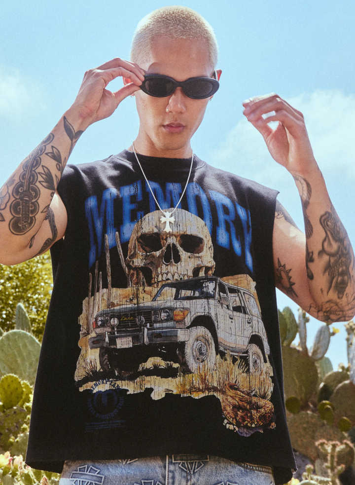 Memory Lane Desert Scene Sleeveless Crop Tee
