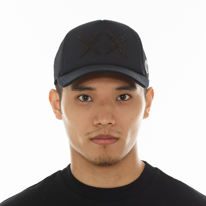 Cult of Individuality XX Black Crystals Mesh Trucker Hat