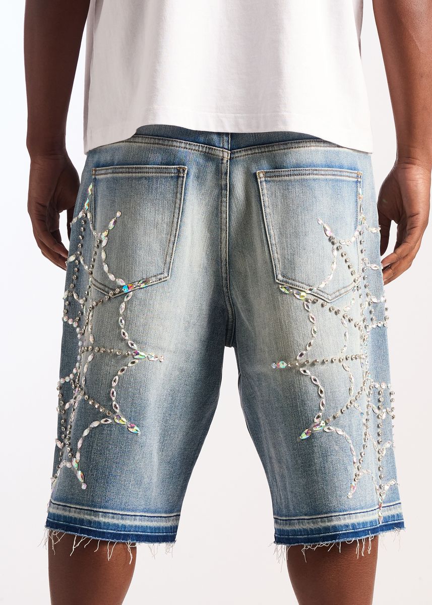 Embellish Crystal Web Jorts