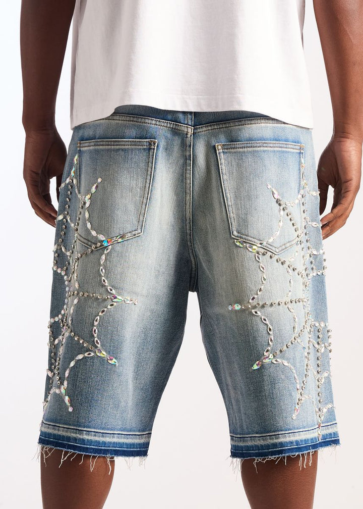 Embellish Crystal Web Jorts