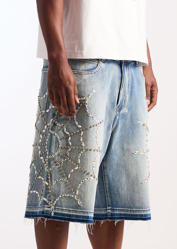 Embellish Crystal Web Jorts