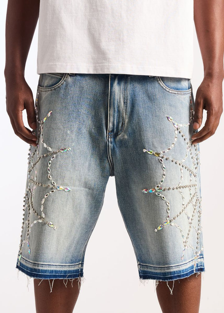 Embellish Crystal Web Jorts
