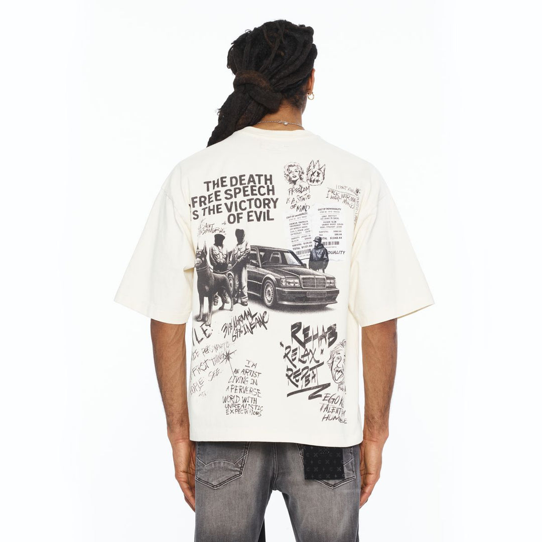 Cult of Individuality Cult Newspaper Boxy Oversized Tee