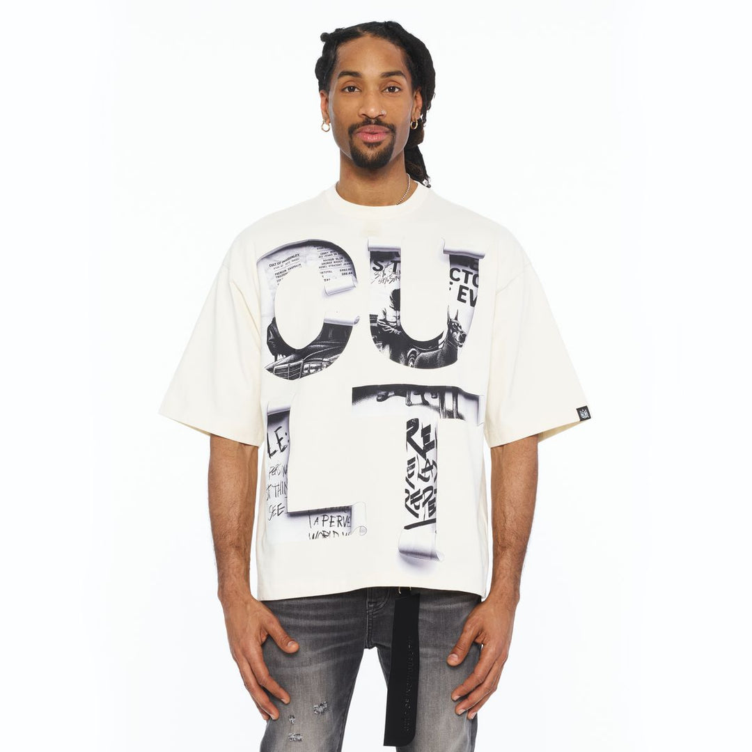 Cult of Individuality Cult Newspaper Boxy Oversized Tee