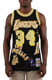 Mitchell & Ness NBA Sidewalk Sketch Los Angeles Lakers 1996 Shaquille O'Neal Swingman Jersey