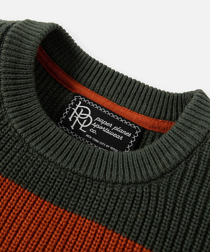Paper Planes Striped Crewneck Sweater