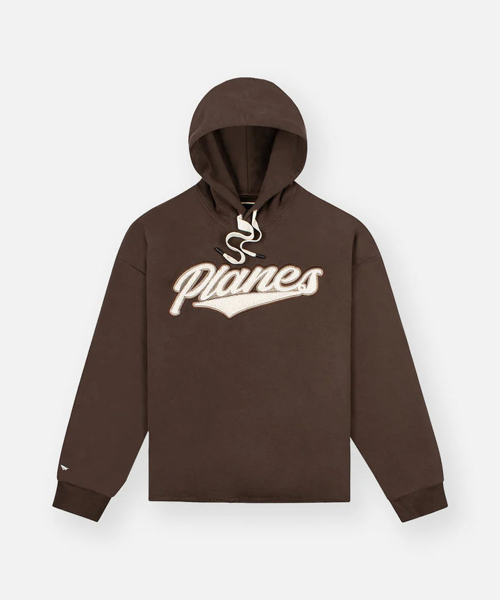 Paper Planes Open Hem Sherpa Applique Hoodie