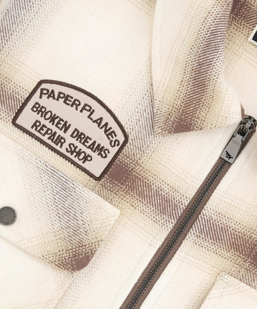 Paper Planes Flannel Zip Front Shirt