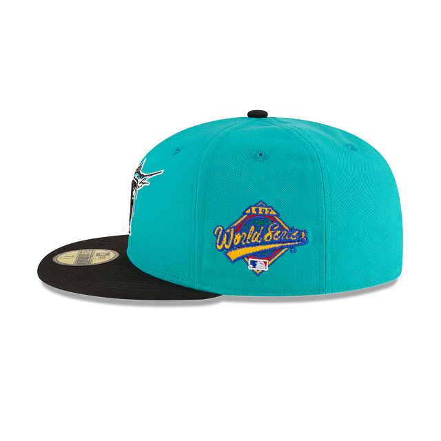 New Era Florida Marlins MLB World Series Teal Wool 59FIFTY Fitted Hat