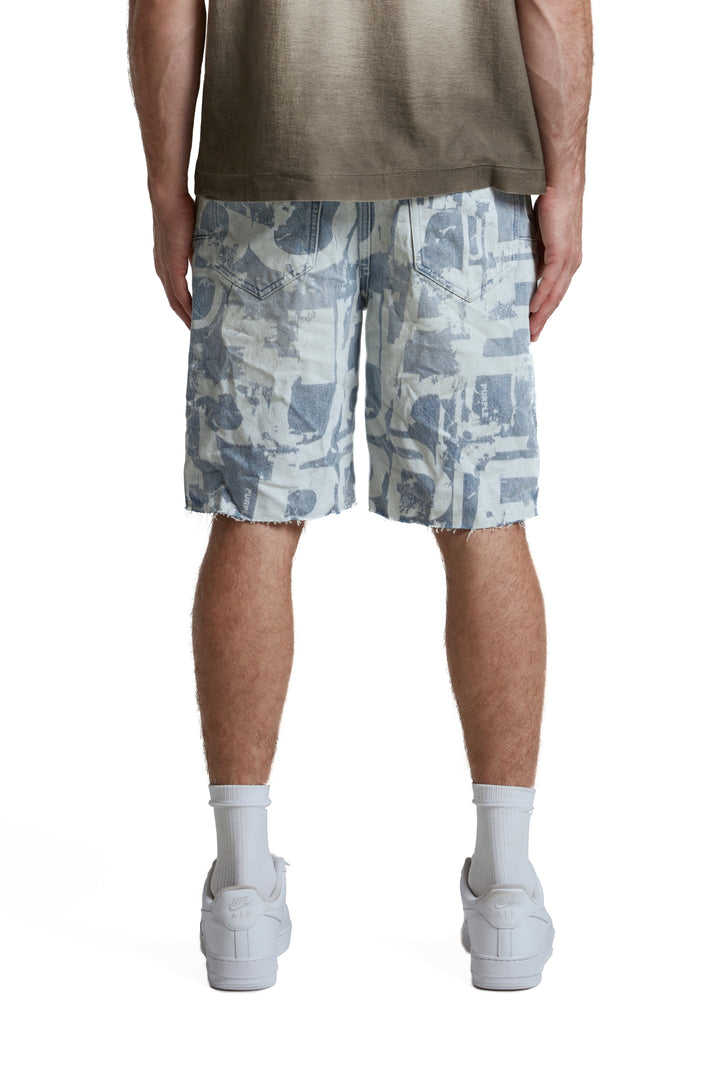 PURPLE BRAND Grunge Print Short