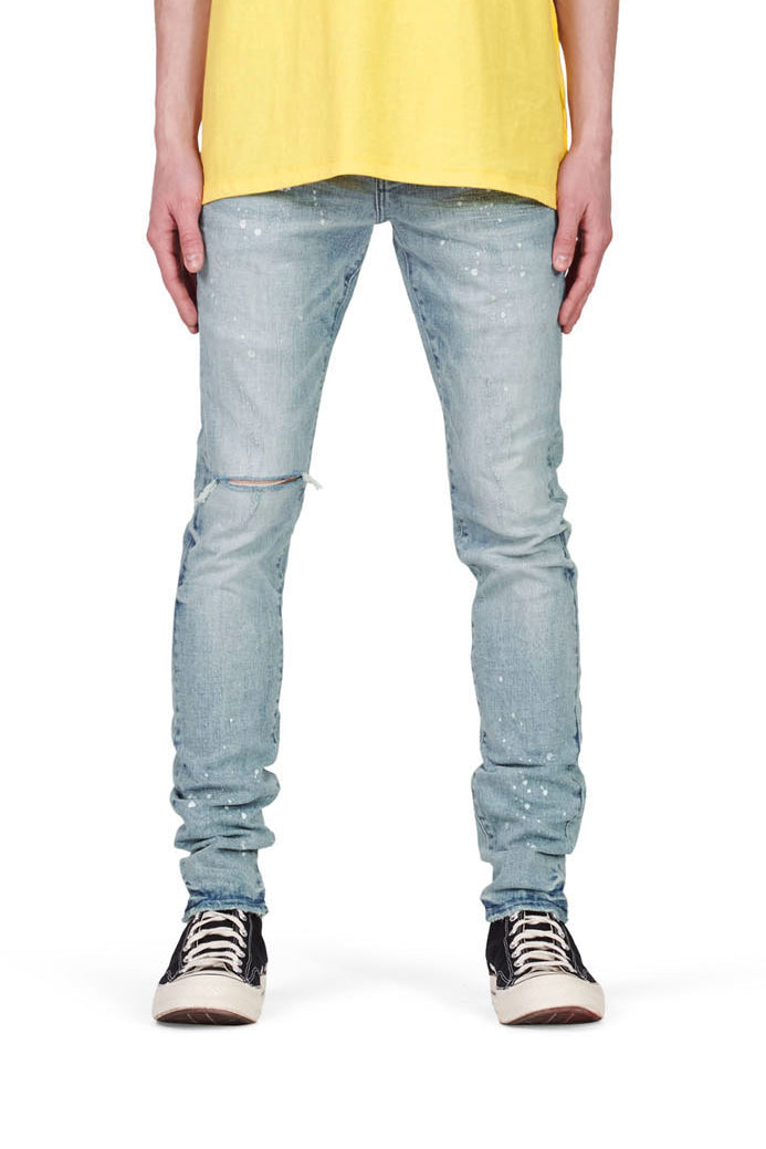 PURPLE BRAND Worn Light Indigo Reflective Jean