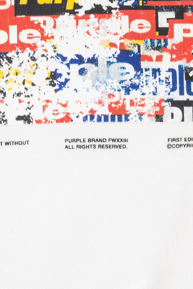 Purple Brand Textured Logo T-Shirt White