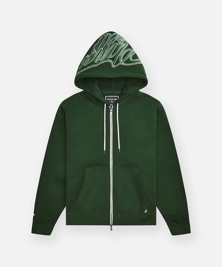 Paper Planes Cursive Zip Hoodie
