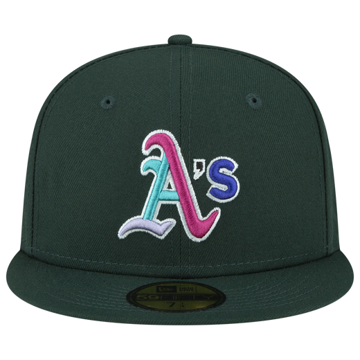 Men's New Era Green Oakland Athletics Multi-Logo 59FIFTY Fitted Hat