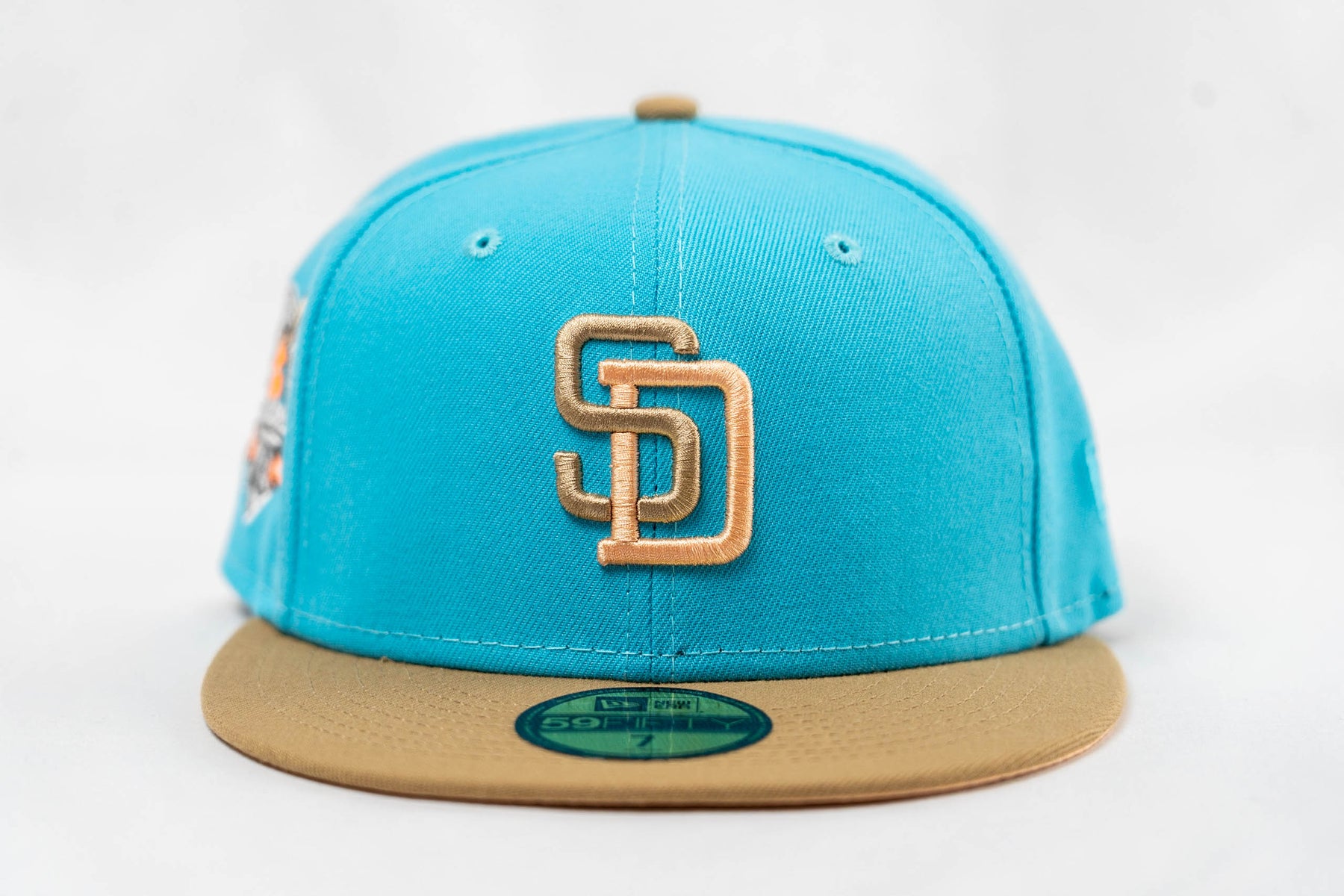 Custom New Era 59FIFTY San Diego Padres 40th Anniversary Fitted Hat 7 1/2 / Vice Blue/Khaki/Peach