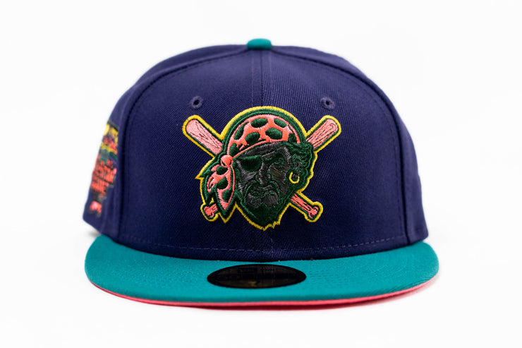 Custom New Era 59Fifty Pittsburgh Pirates 2006 All Star Game Fitted Hat Purple/Northwest Green/Pink Glow