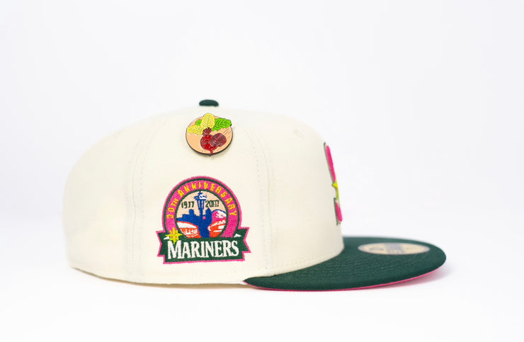 Stone Trucker Seattle Mariners Dark Green Visor Gray Bottom 35th Anniversary Side Patch New Era 59FIFTY Fitted 7