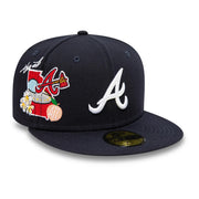New Era 59Fifty Atlanta Braves City Cluster Fitted Hat Navy Blue