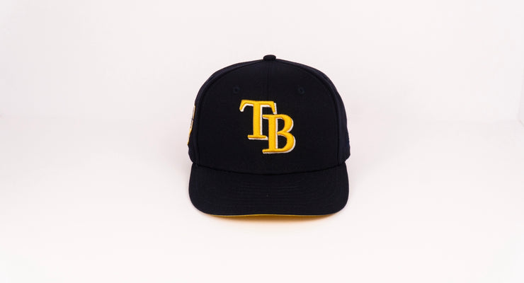 New Era 59Fifty Tampa Bay Rays 20th Anniversary "G.O.A.T. Pack" Fitted Hat Navy/Cyber Yellow