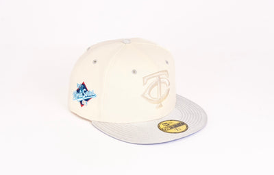 New Era 59Fifty Minnesota Twins 1987 World Series 'Wrestling Pack' Fitted Hat Chrome White/Metallic Silver/Blue