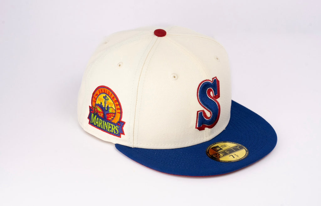 Men's New Era White/Coral Seattle Mariners 30th Anniversary Strawberry Lolli 59FIFTY Fitted Hat