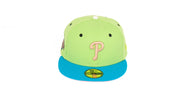 New Era 59Fifty Philadelphia Phillies 2008 World Series 'Stone Age Pack' Fitted Hat Lime Green/Sunwash Blue/Tan/Black/White