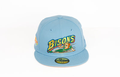New Era 59Fifty Buffalo Bisons 30 Seasons Side Patch Fitted Hat Birdseye Blue
